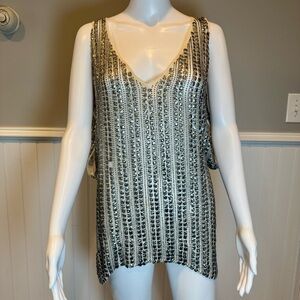 Parker Silver Sequin Sleeveless Blouse